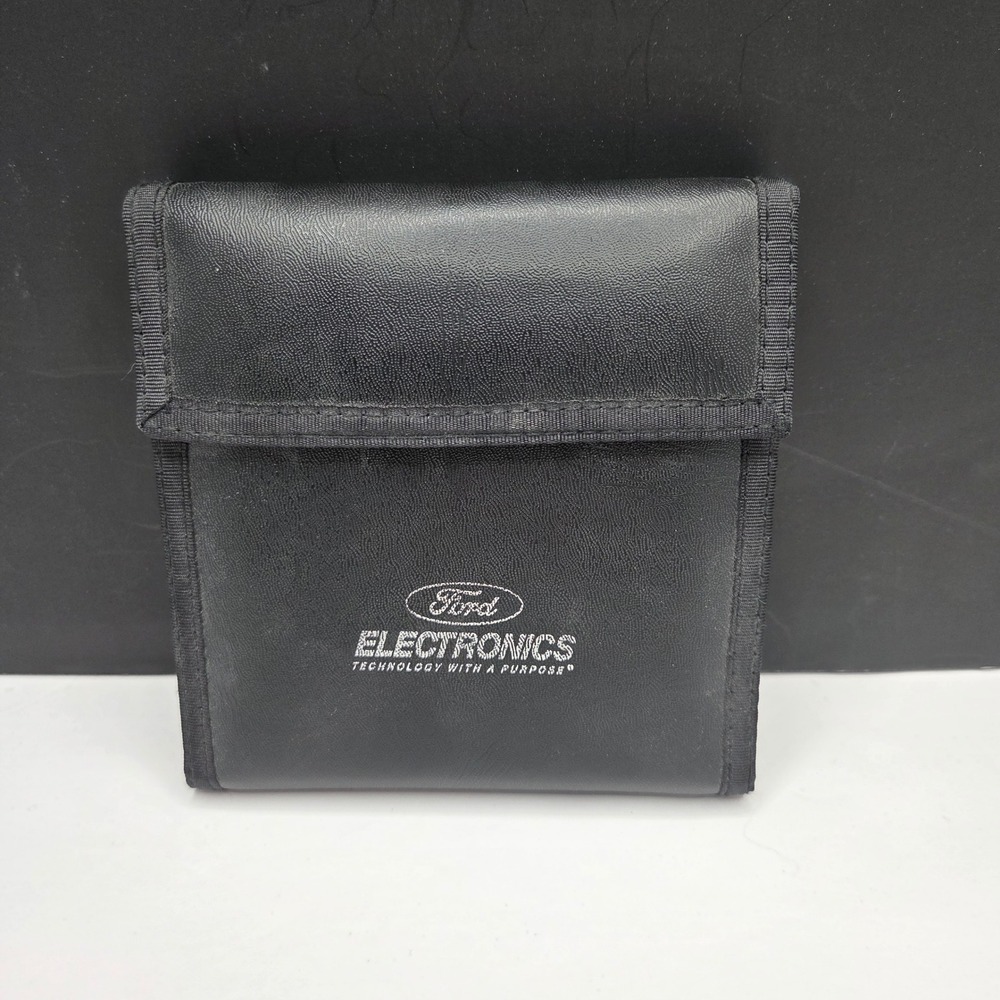 Ford Electronics CD Media Storage Wallet Vintage Black Faux Leather Organizer